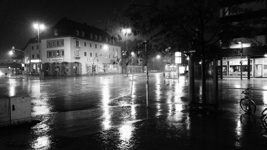 Strassen bei Regen in Osnabrück.